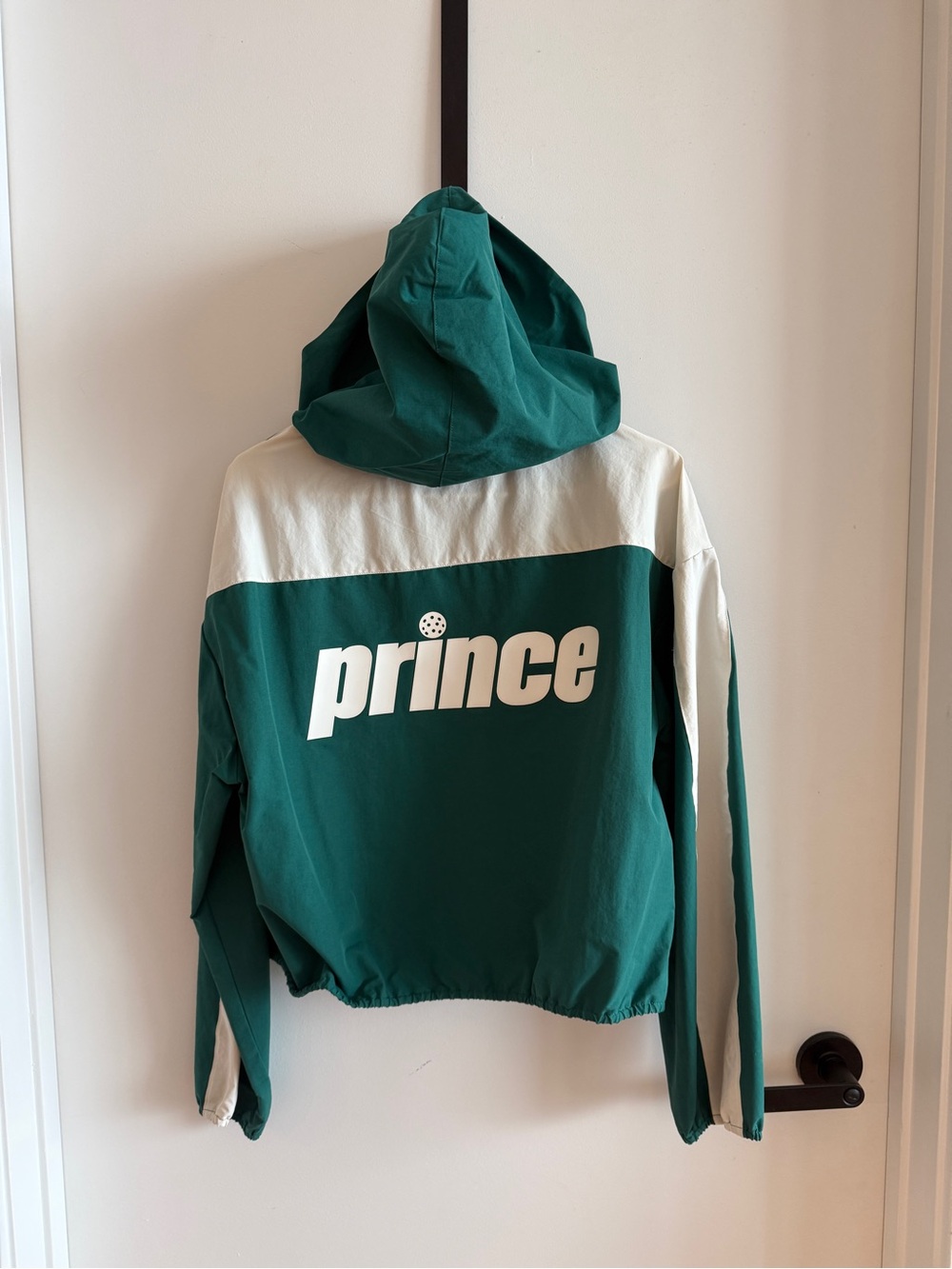 Prince Logo Pickleball Hooded Windbreaker Jacket - Green & White